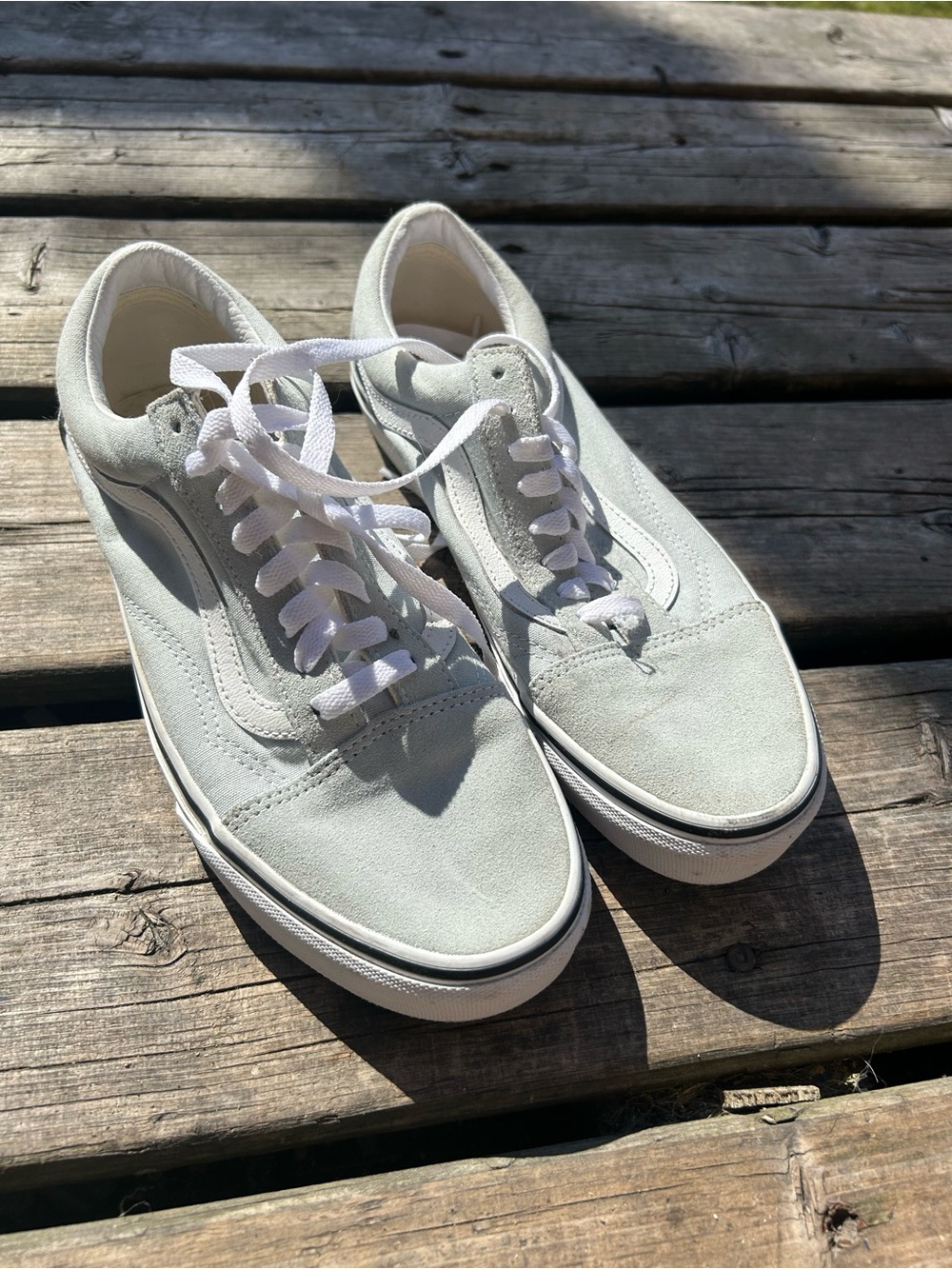 Classic Low-Top Suede Sneakers in Light Gray